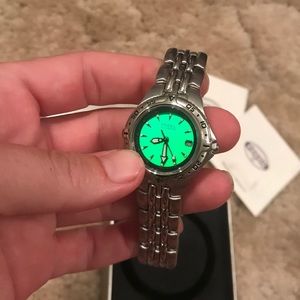 Green and blue fossil Patron watch
